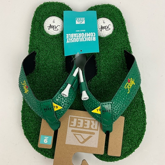 REEF Mulligan II Bottle Opener Golf Sandals with Golf Tees NWT - Picture 9 of 12